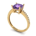 thumbnail image 2 of Clara Pucci 14K Yellow Gold Solid Gold Alexandrite Solitaire with Accents Anniversary Ring for Women - 2.7 cttw Asscher Cut, 2 of 8