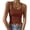 Coffee, variant on Everyday Summer Basic Cami Shirts Womens Slim Fitting Ribbed Knit Scoop Neck Solid Color Sleeveless Tank Top for Casual Daily Wear Red S