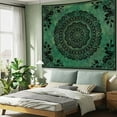 thumbnail image 3 of Boho Mandala Green Tapestry for Bedroom Aesthetic, Hippie Indian Vintage Floral Decor Wall Hanging, Bohemian Ceiling Flower Plants Art Backdrop Wall Tapestries for Dorm Living Room, 3 of 8