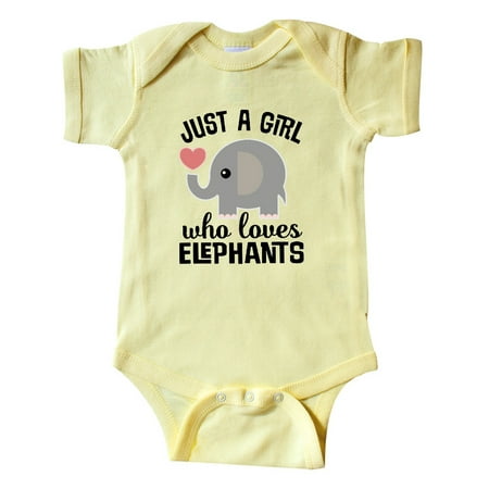 

Inktastic Just A Girl Who Loves Elephants Gift Baby Girl Bodysuit