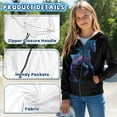 thumbnail image 6 of Uourmeti Milky Way Horse Girls Zip Up Hoodie Lightweight Comfy Long Sleeve with Pockets Casual Fall Top for Teens Size 13-14, 6 of 7