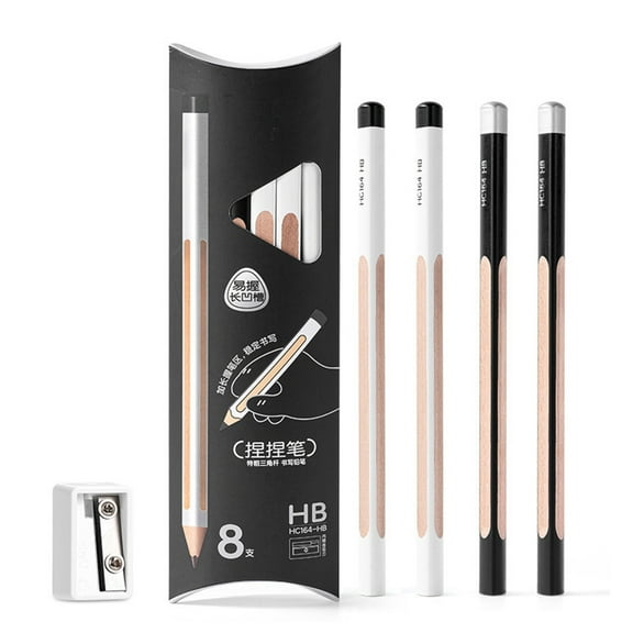 2B Exam Pencils Drawing Pencils Writing Pencils Grooved Triangular Pencils Ensures Comfortable Writing