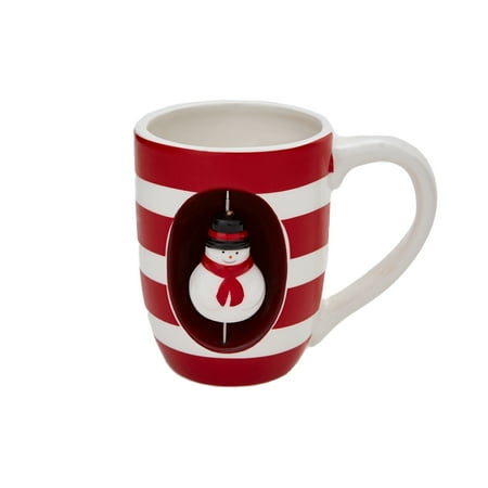 

Spinning Snowman Christmas Mug Ceramic Coffee Cup and Hot Cocoa 8oz