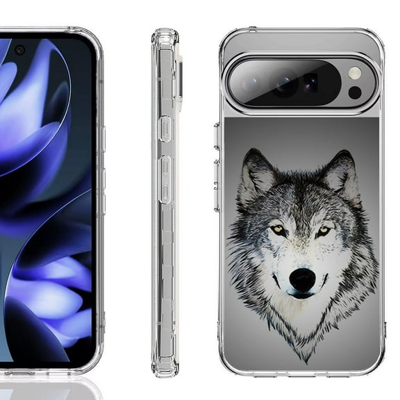 For Google Pixel 10 / 10 Pro Shockproof Phone Case, by OneToughShield - Wolf Face