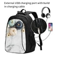 thumbnail image 2 of Pofeuu Pumpkin And White Marble Print Storage Laptop Backpack with USB Charging Port[Water Resistant] College Computer Bookbag Fits, 2 of 7