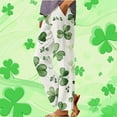 thumbnail image 2 of QATAINLAV St Pattys Day Women's Holiday Wide Leg Pants 2025 Summer Comfy Lightweight Linen Beach Pants Casual Elastic Waist Yoga Pants with Pockets Green XXL Ofertas Del Dia de Hoy Relampago, 2 of 6