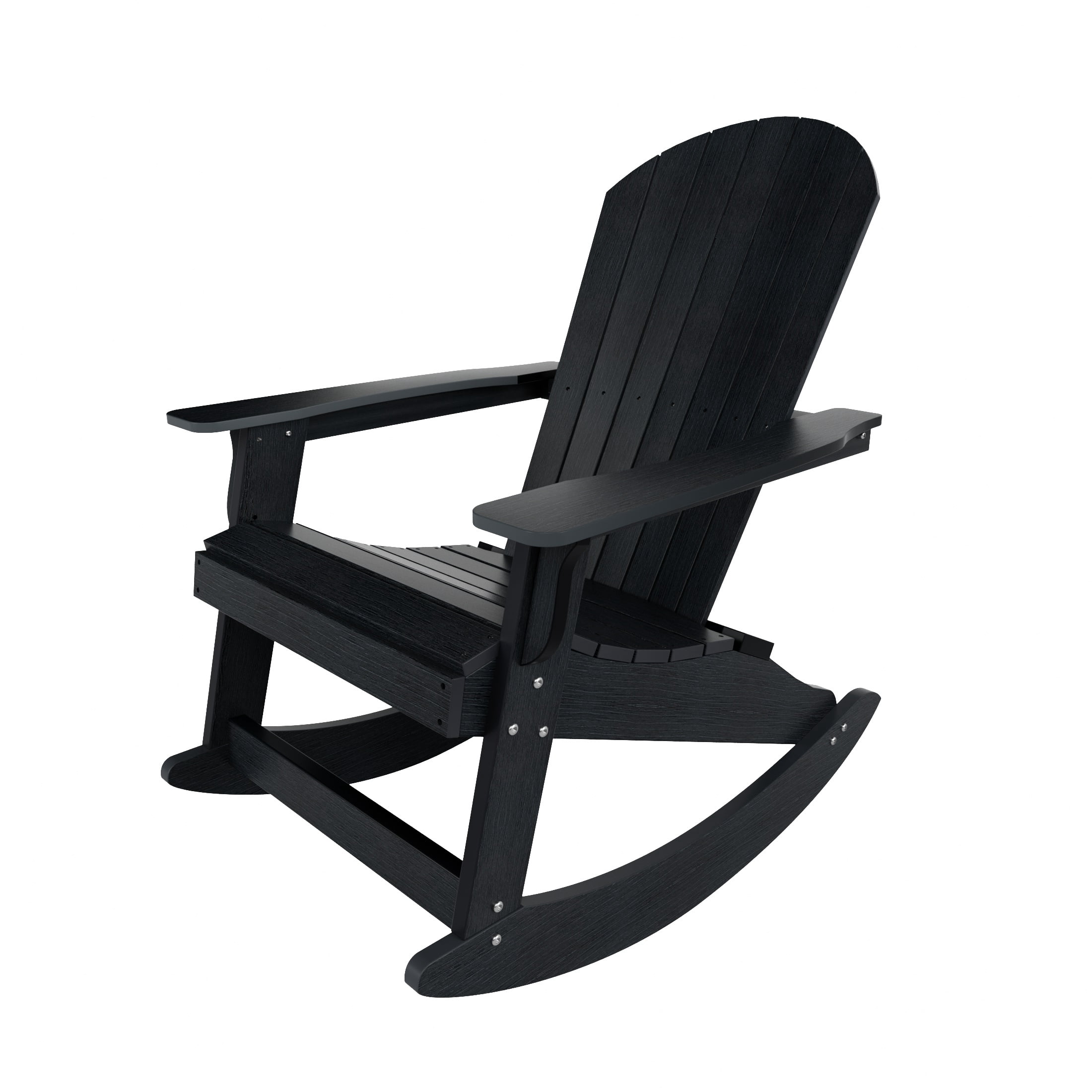 Outdoor Rocking Adirondack Chair, Black