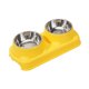 thumbnail image 5 of Comedero elevado para gatos, comedero de acero inoxidable para mascotas de interior, resistente, para uso diario. Amarillo, 5 of 8