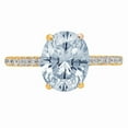 thumbnail image 4 of 2.21 ct Oval Cut Natural Swiss Blue Topaz Solitaire with Simulated Diamond Accents 18K Yellow Gold Womens Engagement Ring, 4 of 5