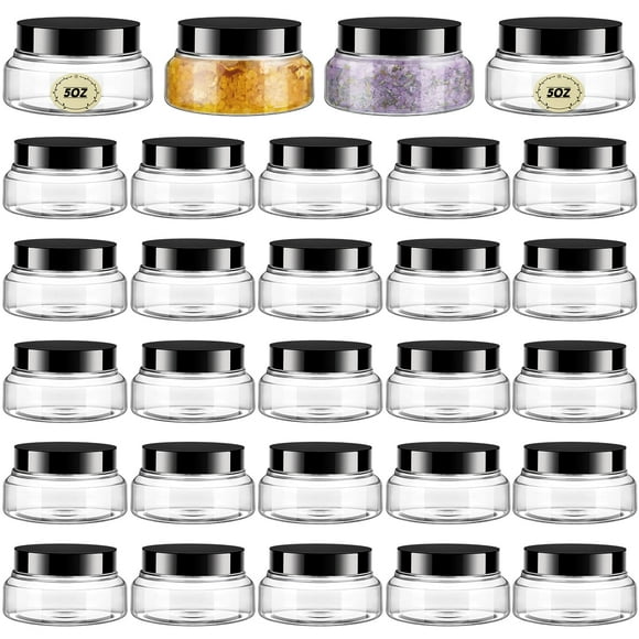 Frascos de plástico Tessco, paquete de 24 con tapas, 150 ml, para cosméticos