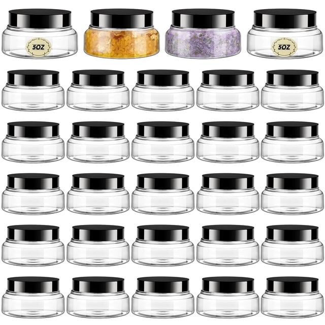 Frascos de plástico Tessco, paquete de 24 con tapas, 150 ml, para cosméticos