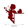 thumbnail image 3 of 2 Pcs Valentine Door Topper Red Heart Cupid Door Frame Corner Decoration Romantic Corner Sign Wooden Decor Valentine's Day Props Gifts Cabinet Knob Covers for Wall Window Decor, 3 of 4