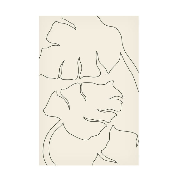 Canvas Wall Art - Pictufy Studio 'Monstera Outline' Wall Art for Living Room, Bedroom, or Office Décor by Trademark Fine Art - 12 x 19 Inches