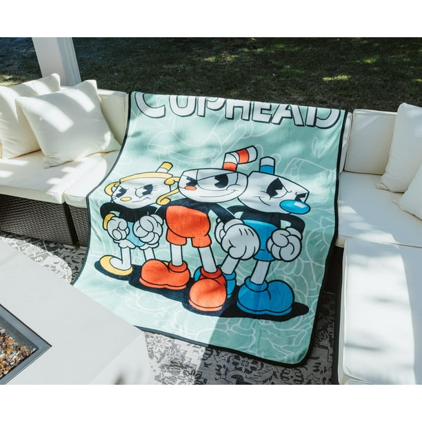 Manta polar con los personajes principales de Toynk Cuphead, 114 x