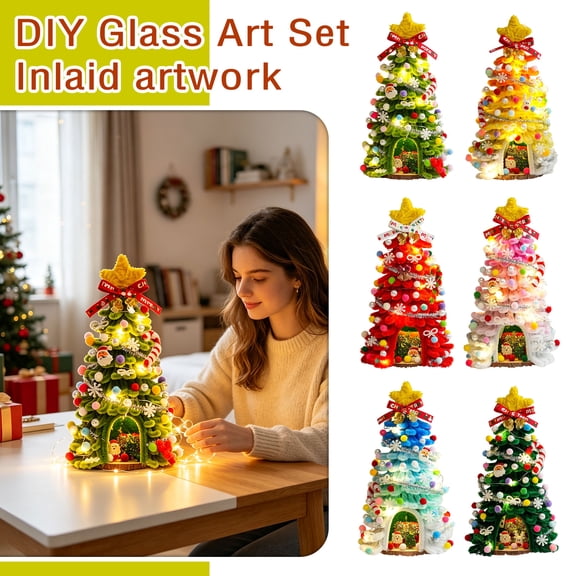 DIY Beaded Christmas Tree Kit, Create Your Own Sparkling Holiday Decoration, Handmade Craft Gift for Christmas Halloween Fall