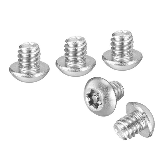 1/4"x1/4" Pan Head Torx Security Screw - 10Pack - Good for Machinery - 304 Stainless Steel Tamper Proof Torx Security Fasteners - Silver Tone