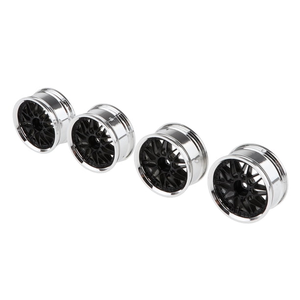 Llanta del cubo de la rueda para automóvil RC Zulema 1:10 modelo de carreras paquete de 4 Negro