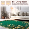 thumbnail image 2 of ODIKA 2'x3' Machine Washable Non-Slip Area Rug, Emerald Forest Dragonfly & Leaf High Traffic Rug, Green, 278603, 2 of 7