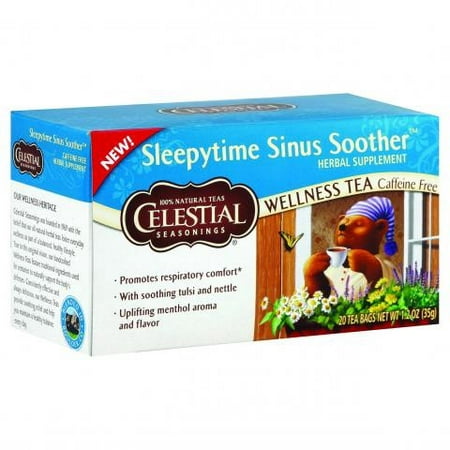 (6 Boxes) Celestial Seasonings Wellness Tea, Sleepytime Sinus Soother, 20 (Best Tea For Sinus Infection)