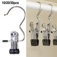 thumbnail image 4 of LEFU Stainless Steel Adjustable Clothes Hanger Clips - Space Saving Multifunctional Pants Hangers for Jeans, Shorts, Skirts - Versatile Home Kitchen Travel Camping Organizer (30 Pack), 4 of 4