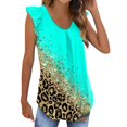thumbnail image 1 of Gibobby Playera Manga Corta para Mujer Camisetas sin mangas para mujer Camisetas sueltas verano con volantes Camisas sin mangas plisadas(Verde de menta,XL), 1 of 4
