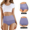 thumbnail image 5 of Loritta 7 Pack High Waist Underwear for Women Ladies Cotton Underwear Full Coverage High Waist Panties for Women ,Size S-2XL, 5 of 6