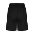 thumbnail image 6 of Bermuda Shorts for Women Knee Length Stretch Casual Pants Summer High Waisted Beach Vacation Long Shorts with Pockets Black L, 6 of 6