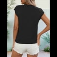thumbnail image 4 of Top de Tirantes de Punto Holgado con Cuello Alto y Mangas para Mujer, Color Negro, Talla S, 4 of 9
