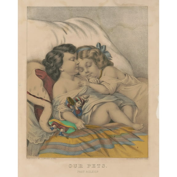 Print: Our Pets - Fast Asleep, circa 1872