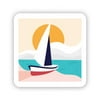 Sailboat - 3" Vinyl Sticker - For Car Laptop I-Pad Phone Helmet Hard Hat - Waterproof Decal