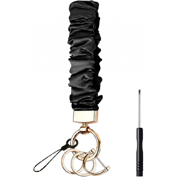 Scrunchie Key Holder Wristlet for Women, Car Wrist Keychain Bracelet ,Llaveros Para Llaves Stretchy Keyring With Clip