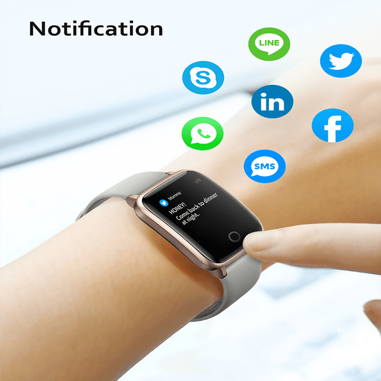 Willful SW025 Smart Watch for Men Women Activity Tracker with Heart Rate Sleep Monitor IP68 Waterproof Compatible with Android iPhone Samsung Blue Walmart