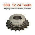 thumbnail image 2 of 1pc 12 24 Teeth 08B Industrial Drive Sprocket Wheel 45# Steel Chain Gear 12T 24T Keyway Bore 12 14 15 16 17 18 19 20 22 24-40mm, 2 of 5