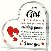 Heart Shaped Acrylic Keepsake Frame: A Romantic Love Message Inside for Girlfriend - Perfect for Anniversary, Birthday, Valentine's Day and Long Distance Relationships