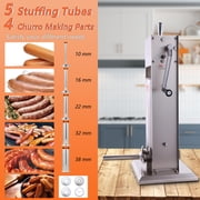 Hakka 7L/15LB Stainless Steel Vertical Sausage Stuffer and Spanish Churro Maker with 2 Speeds