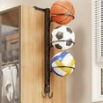 thumbnail image 6 of Multi-Layer Iron Ball Storage Rack for Basketballs, Soccer Balls - No-Drill Wall-Mounted Sports Organizer in Black, 6 of 6