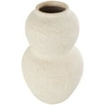 thumbnail image 3 of Studio 350 Cream Ceramic Hourglass Textured Vase with Brown Distressing Cream - 9"W, 15"H, 3 of 5