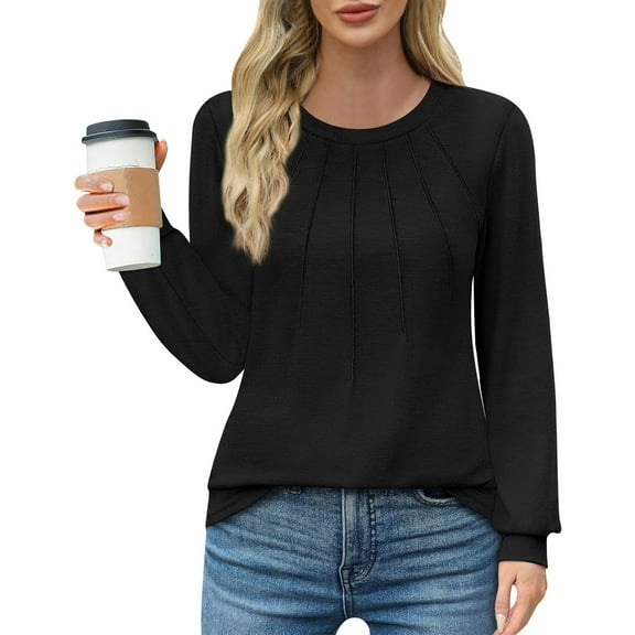 2024 Women Winter Fall Tops Shirts Womens Oversized Crewneck Sweatshirts Long Sleeve Color Block Tee Shirts Casual Tops