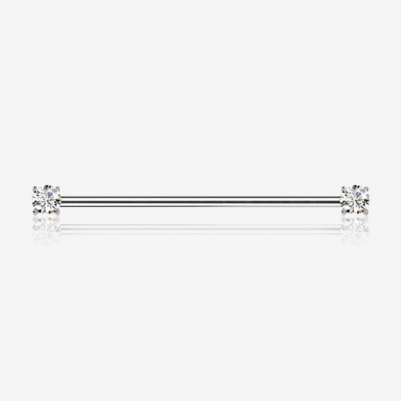 Implant Grade Titanium OneFit Threadless Prong Gem Sparkle Industrial Barbell