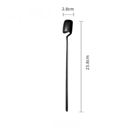 

Creative 304 Stainless Steel Mixing Spoon Long Handle Square Head Ice Spoon Coffee Stirring Spoon Kitchen Bar Accessories