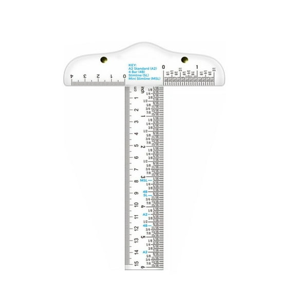 HLONK Règle T-Square en Acrylique Transparent de 6” pour une Référence Facile, Règle T-Square pour Bricolage, Outil Manuel en Pouces et Mesures Métriques