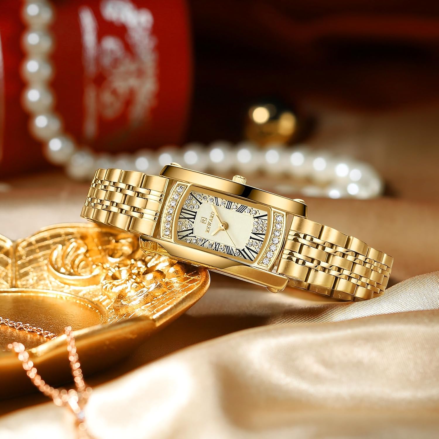 Watches Women with Date Silver Stainless Steel Luxury Ladies Watches with Small Writs Diamond for Women Waterproof Elegant Dress Quartz Analog Women's Wrist Watches Reloj de Mujer