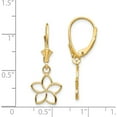thumbnail image 3 of 14K Yellow Gold Polished Cut Out Flower Lever Back Earrings (28 X 12) Made In Peru tm757, 3 of 5