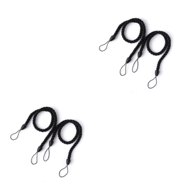 Cateissary 2 piezas Hotel Cortina Holdback Sala de estar Drape Tieback Draperies Soporte decorativo Cuerda ondulada Decoración Negro Negro 2Conjunto