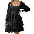 thumbnail image 1 of Robe à Manches Longues Femme Aguichant Mode Décontractée Coupe Ajustée Femme Décontractée Robe à Manches Longues Col en V Mi-Mollet Robe d'Été à Manches Longues Robe Longue d'Été pour Femme Robe Longue d'Été pour Femme, 1 of 8