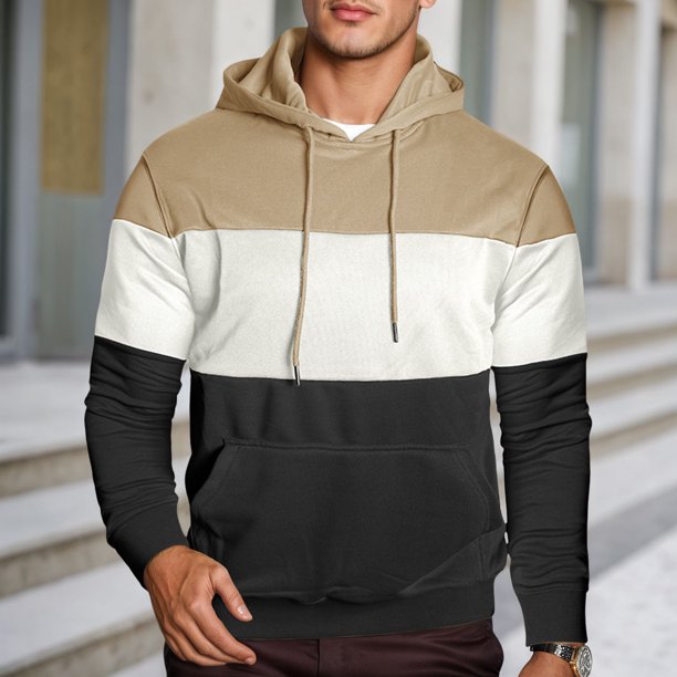 MHFRRA Sudadera Informal con Capucha y Manga Larga con Diseño de Color para Ropa Deportiva, Cómoda y Ligera Marrón