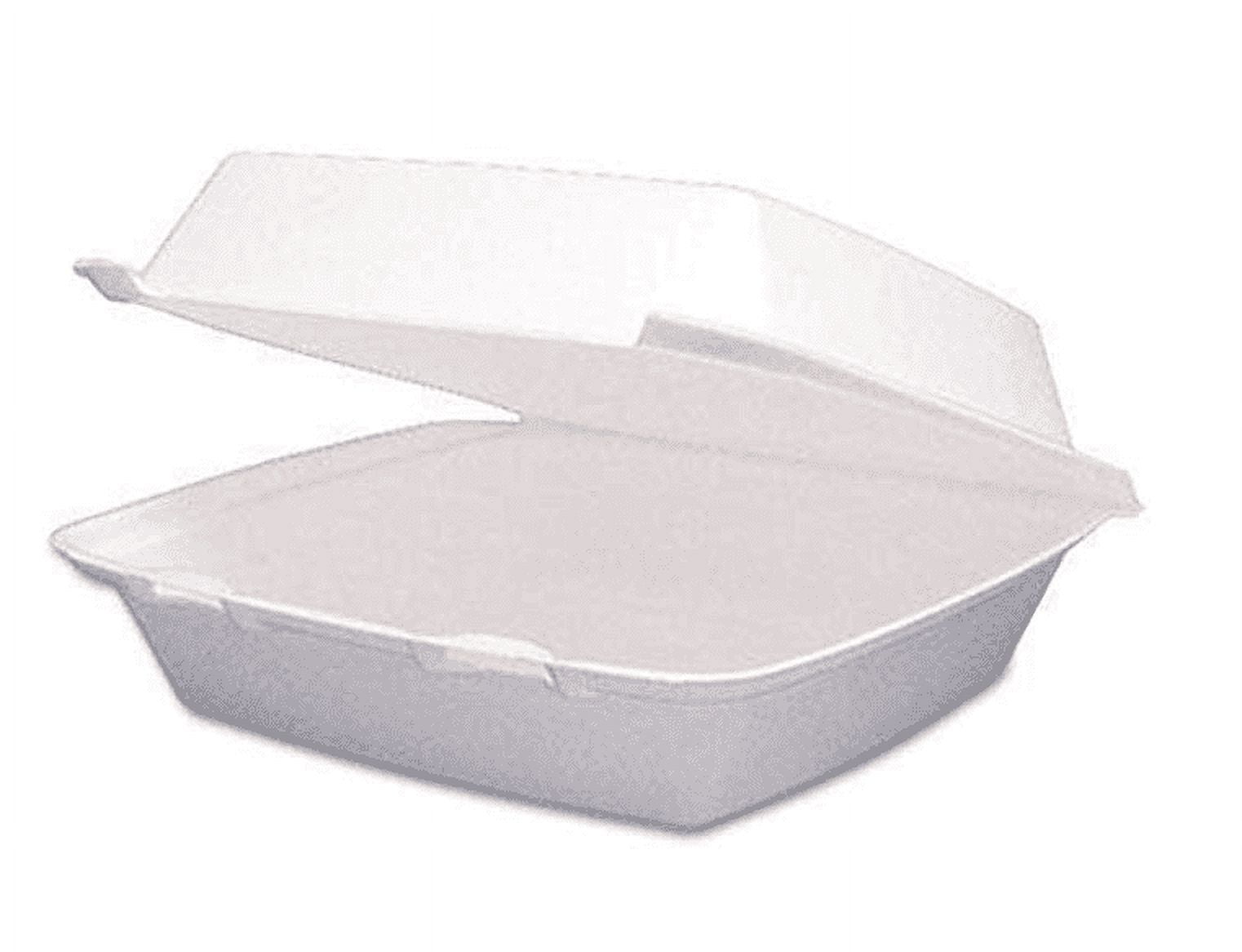 Dart Foam Hinged Lid Containers, 1-Compartment, 8.38 x 7.78 x 3.25, White,  200/Carton -DCC85HT1R
