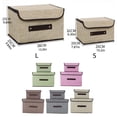 thumbnail image 2 of Caja de almacenamiento plegable de 2 piezas, no tejida, rectangular, tela, cesta de ropa, contenedor de juguetes con tapa tholdsy HA8413-06B, 2 of 7