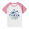thumbnail image 7 of Feancey Kids Summer T-Shirts 2025 Casual Floral Print Short Sleeve Tops Comfy Crewneck Loose Blouse Toddler Girls Graphic Tees Daily Sales Pink 4 Years, 7 of 7