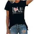 thumbnail image 5 of LYXSSBYX Plus Size Womens Shirts Clearance Women's Baseball Sport Printed T-Shirt with Round Neck and Short Sleeved Top, 5 of 5